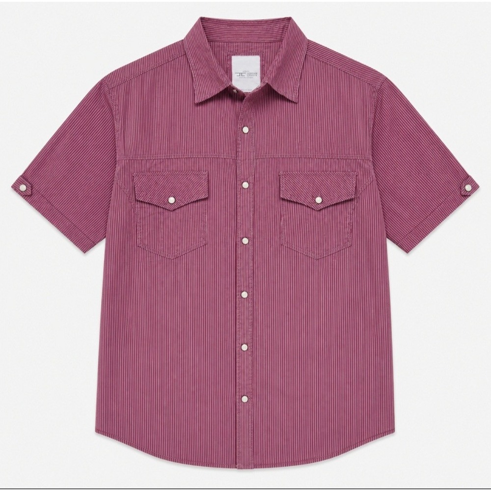 Jordan Craig Pearl Snap Shirt Men's Size  XL Short‎ Sleeve Button Down Shirt red
